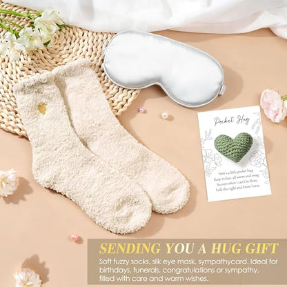 Self Care Gifts for Women, 16PC Get Well Soon Gift Baskets for Women After Surgery, Mothers Day Birthday Gifts Spa Care Package w/ Flannel Blanket, Sympathy Inspirational Thinking of You Gift Baskets - color: Beige
