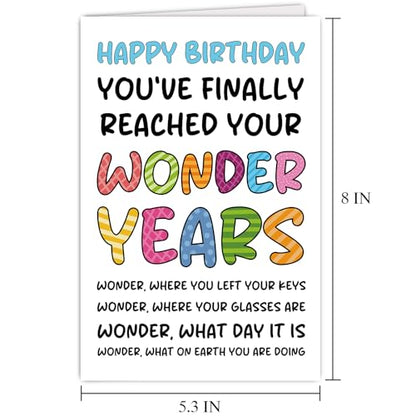 Supoeguk Funny Old Age Birthday Card for Men Women, Humor Wonder Years Birthday Card Gift for 50th 60th 70th 80th 90th, You Have Finally Reached Your Wonder Years... - color: Old Birthday