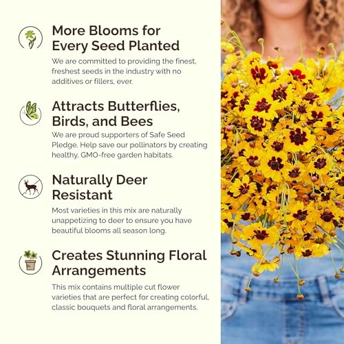 Eden Brothers All Annual Wildflower Mixed Seeds for Planting, 1/4 lb - size: 1/4 Pound, style: All Annual