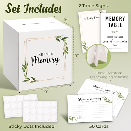 WOODAMORE Share a Memory Cards for Celebration of Life, 50 Pc with Box