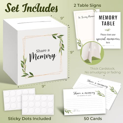 WOODAMORE Share a Memory Cards for Celebration of Life, 50 Pc with Box