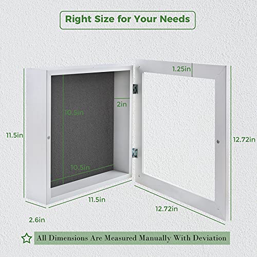 Frametory 11x11 Shadow Box Frame Display Case, 2-inch Depth (White) - color: White, size: 11x11(1 Set)