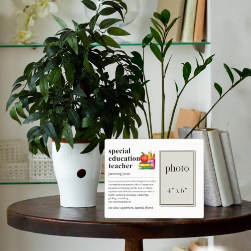 Special Education Teacher Appreciation Gifts Picture Frame, 4 x 6 in Photo | Thank You Gifts for Autism SPED Teacher, Special Education Teacher Definition Wooden Picture Frame - color: special education teacher