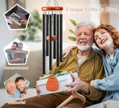 Memorial Gifts for Loss of Dad, 32" Memorial Sympathy Wind Chimes for Loss of Father, Sympathy/Bereavement/Remembrance Gifts for Loss of Father Dad - size: 32" Black Dad