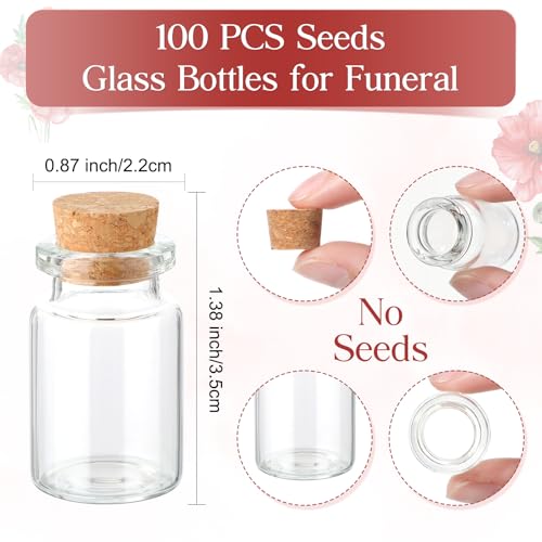 Tanlade 100 Set Funeral Favor Memorial Seed Packet for Guest, Red Poppy - style: Red Poppy