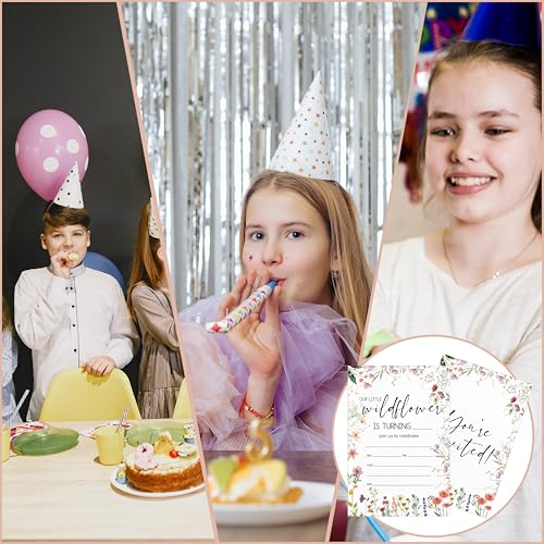 Birthday Invitations for Girl - Wildflowers Birthday Invites with Envelopes(25-Count) - Garden Fill-in Invite Cards for Girls Party Supplies Favors Decorations - A14 - style: Our Little Wildflower