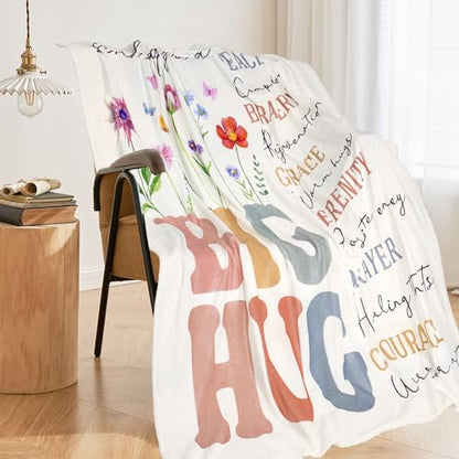 Get Well Gifts for Women, Healing Hug Blanket for Cancer Care, Inspirational/Sympathy/Bereavement Gifts for Women, After-Surgery Gifts, Soft Throw Blankets 50'' X 60''