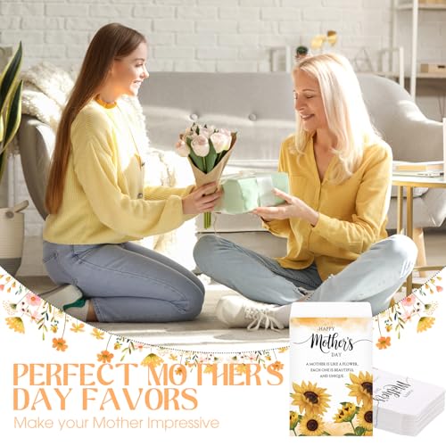 AmazingSpark 50 Pcs Mother's Day Seed Packets Self-Adhesive Flower Seed Envelopes Party Favors & Church Gifts for Mom DIY Empty Floral Mini Organizers, No Seeds (Sunflower) - style: Sunflower