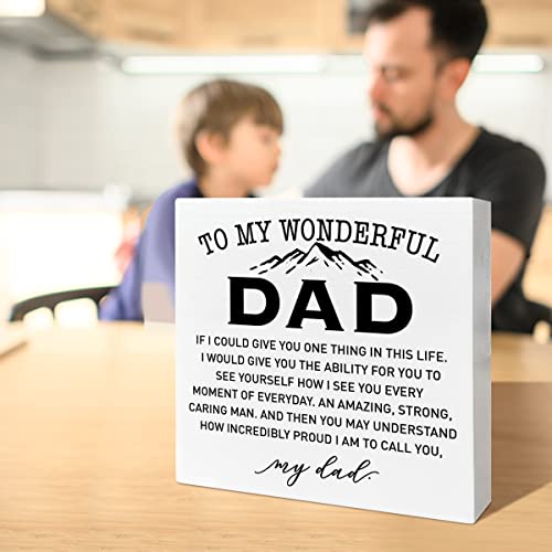 Father Gifts from Daughter Son Kids, Dad Gifts for Birthday Father's Day Christmas, Best Dad Ever Gifts, Dad Gifts, to My Wonderful Dad, Wooden Box Sign - color: A1