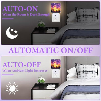Misty Forest Night Light,Night Lights Plug into Wall,Led Lamp for Stairway/Hallway/Bedroom 0.5W Nightlight Sleep Friendly - color: Misty Forest