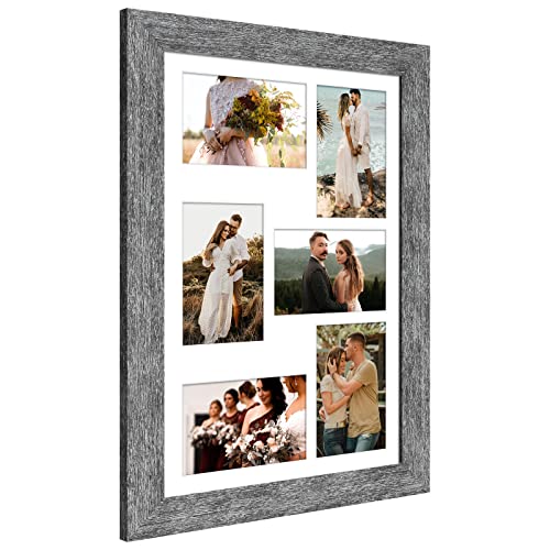 11x17 Collage Frame, 6 Open 4x6 Photo Frame Collage for Wall - color: Grey, size: 11x17 - (6 open4x6）