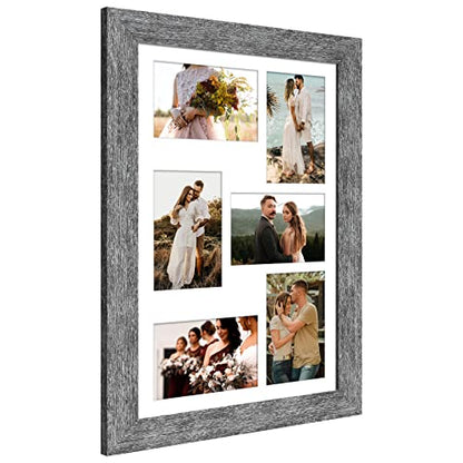 11x17 Collage Frame, 6 Open 4x6 Photo Frame Collage for Wall - color: Grey, size: 11x17 - (6 open4x6）