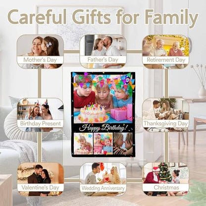 Customized Birthday Theme Blankets | Personalized Photo Blankets for Kids & Family | Children's Day Gifts - color: Style 9