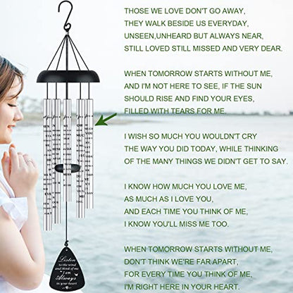 Sympathy Memorial Wind Chimes for Outside Loss of Loved One, Sympathy Gift Baskets Windchimes Outdoors in Memory of A Loved One, Grief Funeral Bereavement Memorial Gifts for Loss of Father Mother, 32" - size: 32 inch