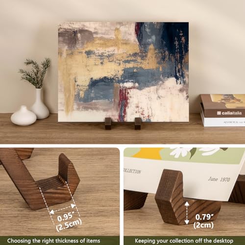 ANBOXIT Plate Display Stand, 6 Inch Plate Holder for Displaying | Decorative Plate Stand for Picture Frame Dish Photo Plaque Platter Wood Stand