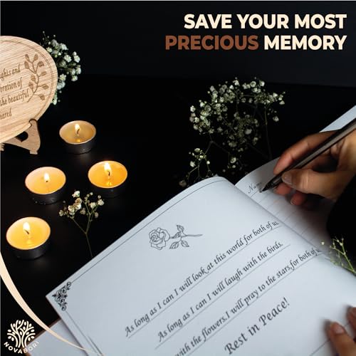 NOVABORI - Funeral Guest Book Set - Funeral Guest Book for Memorial Service - Memory Book for Funeral - Celebration of Life Guest Book - Guest Book for Funeral - Funeral Guest Book