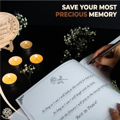 NOVABORI - Funeral Guest Book Set - Funeral Guest Book for Memorial Service - Memory Book for Funeral - Celebration of Life Guest Book - Guest Book for Funeral - Funeral Guest Book