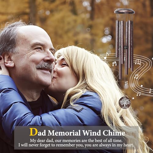 Memorial Gifts for Loss of Dad, 25'' Memorial Wind Chimes for Loss of Father, Sympathy Gifts for Lose of Dad Father, Bereavement/Condolence/Remembrance Gifts - size: Dad