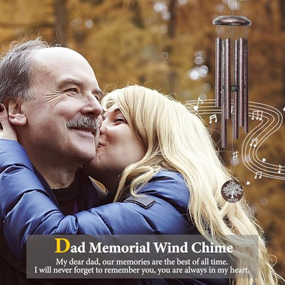 Memorial Gifts for Loss of Dad, 25'' Memorial Wind Chimes for Loss of Father, Sympathy Gifts for Lose of Dad Father, Bereavement/Condolence/Remembrance Gifts - size: Dad