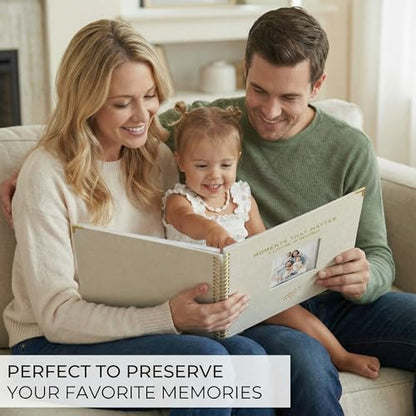 Beautiful Linen Scrapbook Photo Album 10"x10" - 40-Page Blank Guest Book | Perfect to Preserve Special Memories of Family, Weddings, Birthdays and Baby Showers - Timeless Keepsake for Every Home - color: Beige