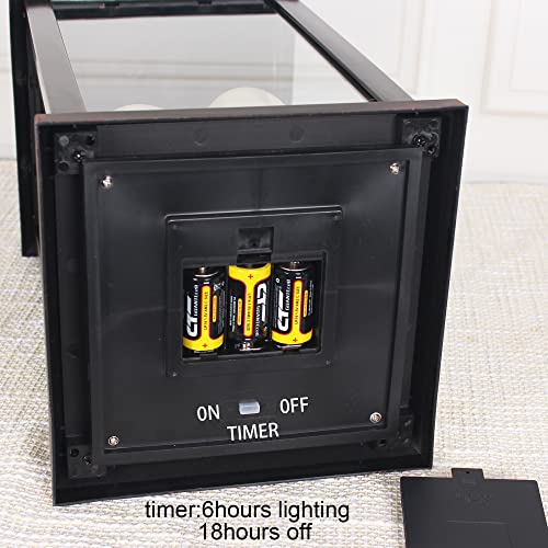 1Pack Decorative Lantern 24.80" H with Dancing Flame LED Timer Candle,ON/Off/Timer LED Candle with 6hours,Hanging Lantern for Outdoor Garden/ Indoor Use. - size: Square-giant 24.80"H