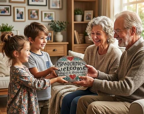 Outdoor/Garden Stepping Stones - Grandma and Grandpa Gifts - Great Grandma Gifts (Grandparents Day Gift Grandchildren Welcome Home) - color: Grandma and Grandpa Gift