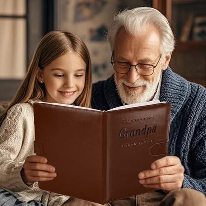Artmag Grandpa's Life Story Journal with 250+ Prompt Questions, Family Keepsake Book Leather Cover for Grandpa to Share His Memories for Birthday Father's Day Christmas (Brown) - style: Grandpa's Life Story Journal （Brown）