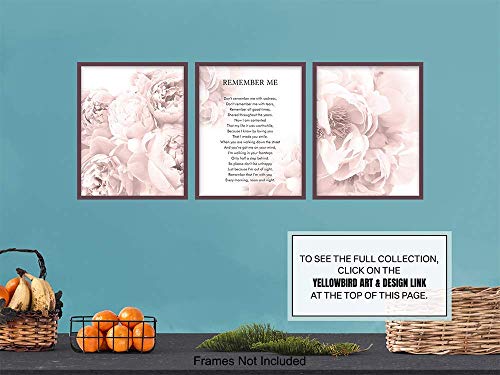 Memorial Gift for Loved Ones - Encouragement Remembrance Gift for Dog, Cat, Pet Owner - Remember Me Wall Art, Sentimental Room Decor, Home Decoration - 8x10 Floral Poster Photo Set UNFRAMED