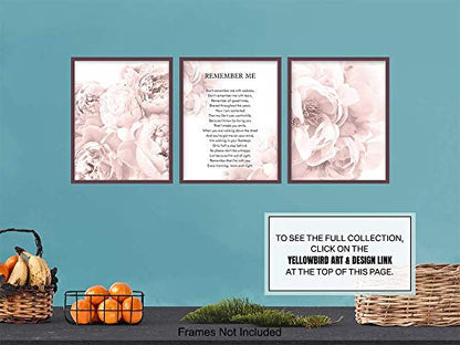 Memorial Gift for Loved Ones - Encouragement Remembrance Gift for Dog, Cat, Pet Owner - Remember Me Wall Art, Sentimental Room Decor, Home Decoration - 8x10 Floral Poster Photo Set UNFRAMED