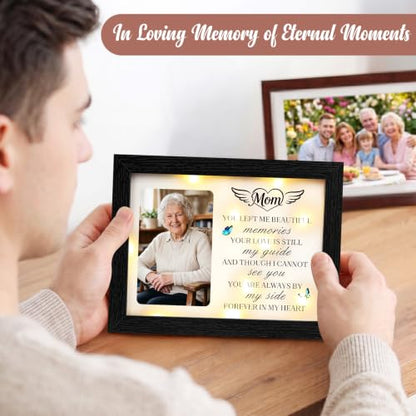 Memorial Gift LED Shadow Box 3.8x8.8 Picture Frame Sympathy for Loss of Mom - size: Mom Memorial Compact Version
