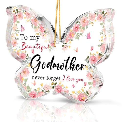 Gift from Godson to Godmother, Suitable for Proposal Souvenir, Birthday, Christmas, Thanksgiving Or Promotion Gift for Godmother, Pink Butterfly Decorative Accessories 3.1 X 2.1 Inches - color: Blush Pink