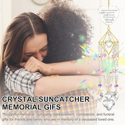 AceOrbit Memorial Gifts Crystal Suncatchers for Window Hanging Wind Chime Garden Suncatchers Rainbow Decor Sympathy Gifts for Loss of Family, Loved Ones, Funerals, Bereavement, Remembrance