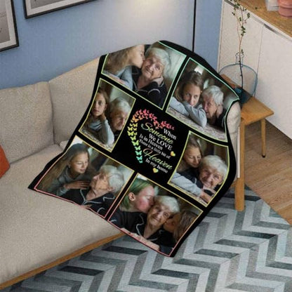 Custom Memorial Blanket Gifts When Someone We Love is in Heaven There's a Little Bit of Heaven in My Home Personalized Photo Collage Blankets with Name Loss Sympathy Blanket for Loss of Dad Mom - color: No.1