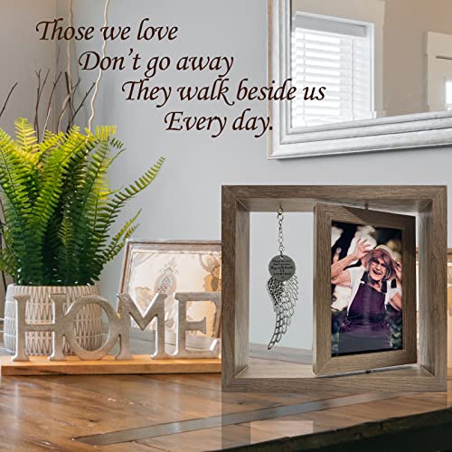 Besoamo Memorial Picture Frame 4x6, Sympathy Gifts for Loss of Loved One, Memorial Gifts for Loss of Mom Dad, Rotatable Bereavement Sympathy Photo Frame with Angel Wing, Remembrance Condolence Gift - size: 4x6 inches Photo Frame with Angel Wing