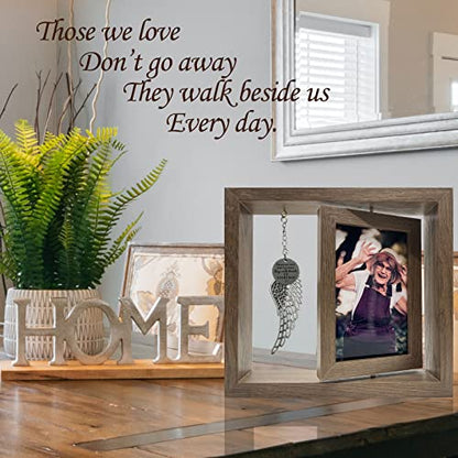 Besoamo Memorial Picture Frame 4x6, Sympathy Gifts for Loss of Loved One, Memorial Gifts for Loss of Mom Dad, Rotatable Bereavement Sympathy Photo Frame with Angel Wing, Remembrance Condolence Gift - size: 4x6 inches Photo Frame with Angel Wing