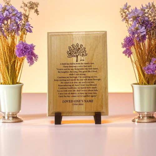 Personalized “A Limb Has Fallen” Sympathy Gift Memorial Plaque – Remembrance Gift for Loss of Loved One – Customizable Bereavement Gift – In Loving Memory Keepsake (Alder, 5x7 inch) - size: 5x7 inch