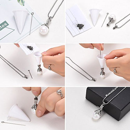 Memorial Jewelry Pearl Urn Necklace - Cremation Ashes Holder Keepsake for Women - color: ZWT9932
