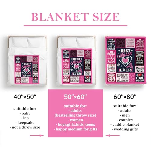 Nurse Gifts Throw Blanket for Women 60"x50", RN Nurse Appreciation Gifts, Birthday Christmas Graduation Retirement Nurses Week Gifts - color: Pink Nurse
