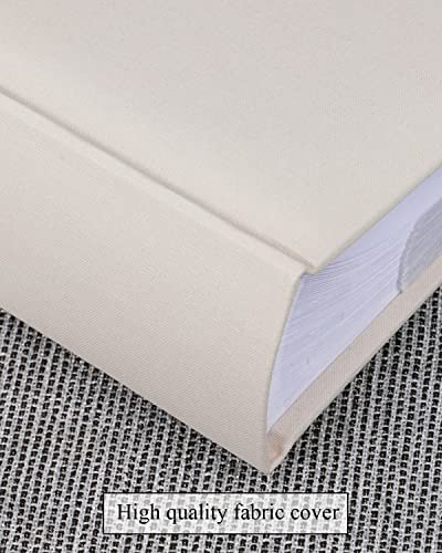 1DOT2 Photo Album for 4x6 Pictures with Writing Space, Beige | Holds 402 Photos,Linen Cover with Front Window, Acid-free Inner Pages, Ideal for Marriage Children Travel Family - color: Beige