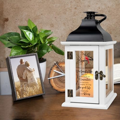 Memorial Lantern - Bereavement Sympathy Gifts for Loss of Loved One - Remembrance Gifts with LED Candle and Remote - color: Family Tree