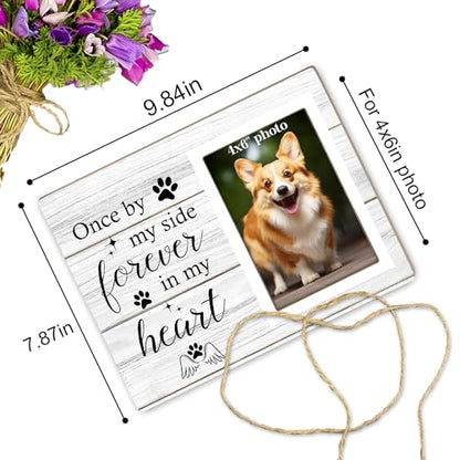 Memorial Picture Frame, Dog and Cat Memorial Photo Frame, Pet Memorial Gifts Photo Frame for Loss of Pet Sympathy Keepsake Gifts, Forever In My Heart