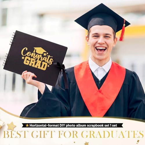 Eaasty 80 Pages 2026 Graduation Scrapbook DIY Kit Grad Guest Book Photo Album with Stickers Markers Photo Frames Clips for 2026 College High School Memory Book Gifts Party Supplies 3.15 x 4.72"