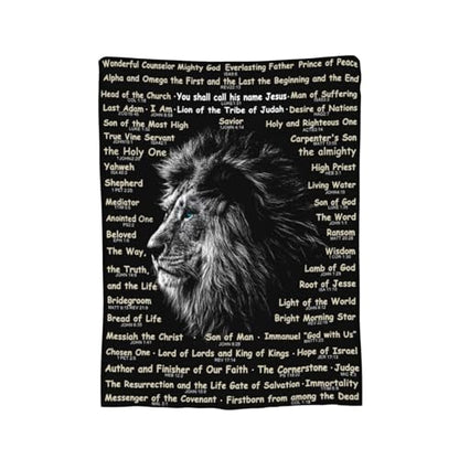 Names of God Gifts Blanket for Women Christian Gifts Faith Bible Religious Gifts Christian Inspirational Blankets Soft Flannel Throw Blanket 50"X40" - color: Lion, size: 50"x40"
