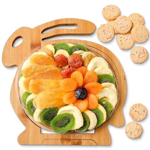 Easter Gift Basket, Healthy Assorted Dried Fruit and Shortbread Cookies Natural Snack Gift Food Tray, Office, Men, Woman, Him, Her, Kids, Children, Families, Bonnie and Pop - color: Easter