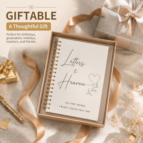 Memorial Gifts Spiral Notebook 5.5x8.3in | in Loving Memory Sympathy Gifts, Grief Journal for Women, Letters to Heaven Notebooks Journal for Loss of Loved One