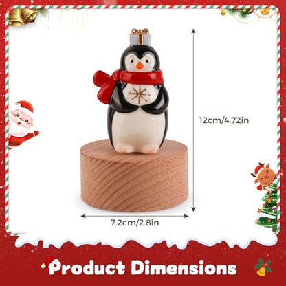 Music Box Figurine, Sculpted Hand-Painted Musical Figure Plays You are Jingle Bells Tune Christmas Anniversary, Birthday Gifts for Daughter Son Mom Dad Kids (Penguin) - color: Penguin