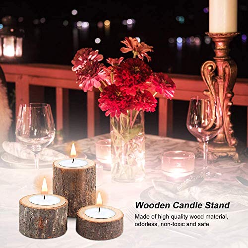 Yikko Wooden Tea Light Candle Holders, Personalized Wooden Votive Tealight Holder for Wedding Centerpieces for Table, Wedding |Birthday Party |Valentine's Day |Home Decoration - Set of 6 - size: Set of 6 (0.98", 1.65", 2.75")