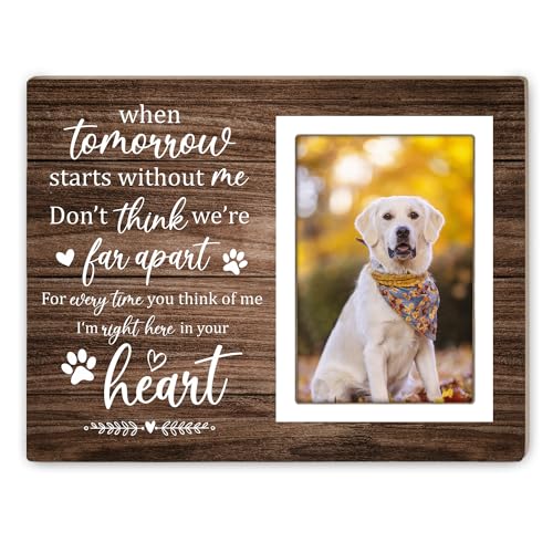 Pet Memorial Picture Frame, Pet Dog Memorial Picture Frame, Pet Cat Photo Frame, Photo Frame Gift for Dog Owners Sympathy for Loss of Pets Photo 4x6Inch12P039