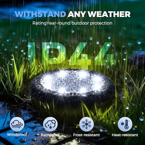 SOLPEX 20 Pack Small Solar Ground Lights, Driveway Lights Cool White - color: Cool White, size: 20 Pack