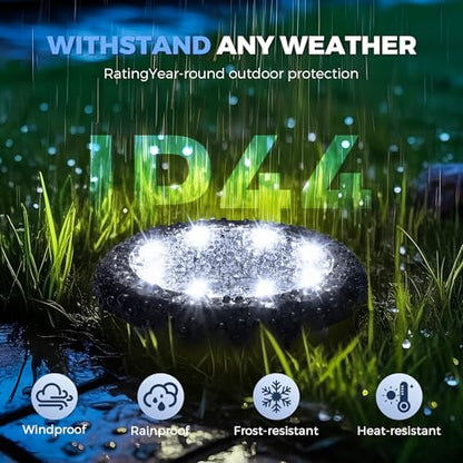 SOLPEX 20 Pack Small Solar Ground Lights, Driveway Lights Cool White - color: Cool White, size: 20 Pack